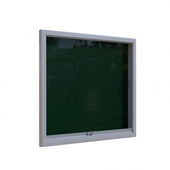Info-Wandvitrine, 93 cm hoch, 100x8,0 cm (B/T), Rückwand: Emaille grün Info-Wandvitrine, 93 cm hoch, 100x8,0 cm (B/T), Rückwand: Emaille grün